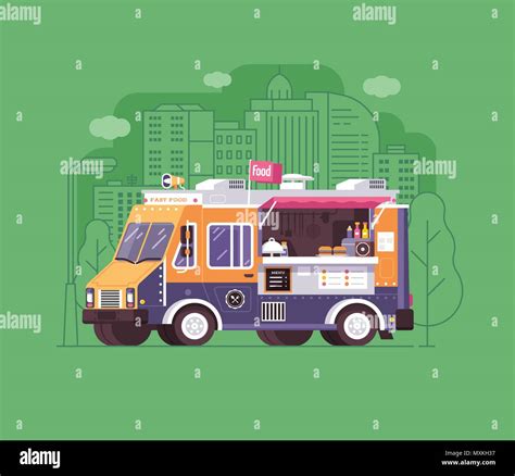 Fast food caravan Stock Vector Images - Alamy