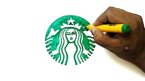 How to Draw the Starbucks Logo - YouTube