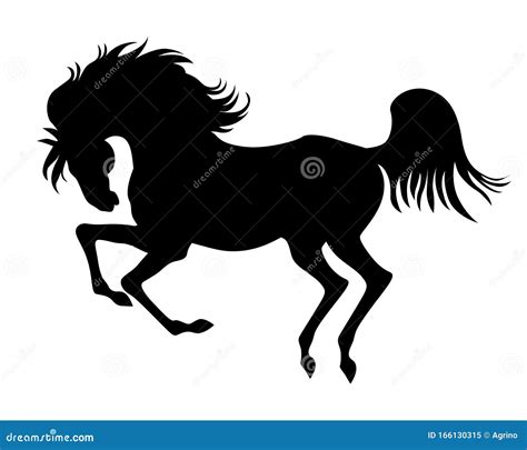 Galloping horse silhouette stock vector. Illustration of animal - 166130315