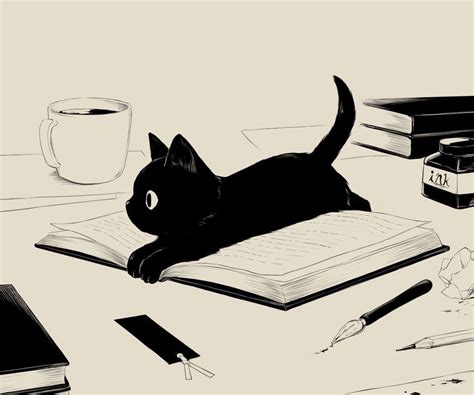 Pin de Sarah Hammack em Cute | Arte do gato preto, Art and illustration, Artes desenhos