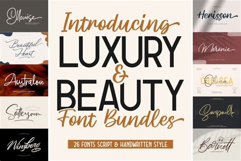 LUXURY & BEAUTY Handwritten Font Bundle (999677)