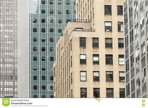 Skyscrapers Forming Abstract Geometric Shapes in New York Stock Image - Image of facade ...