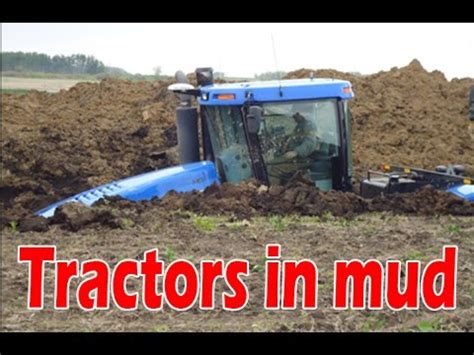 Tractor stuck in mud compilation.