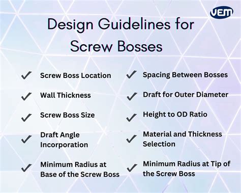 Screw boss design