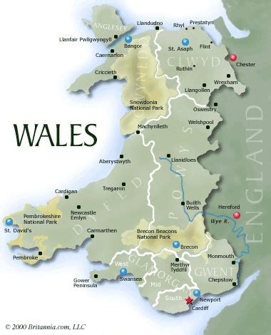 Map of Wales, Glamorgan is south East | Wales map, Oswestry, Welshpool