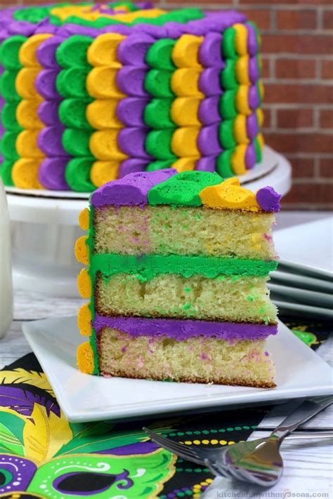 Best Ever Mardi Gras Cake Recipe - Kitchen Fun With My 3 Sons