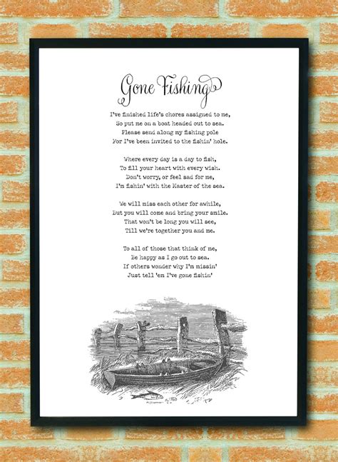 Gone Fishing Poem Grief Condolence Gift Poetry Art Print - Etsy