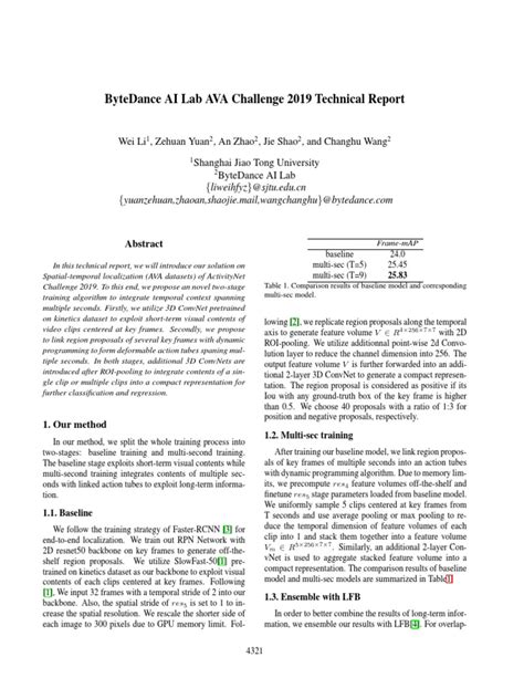 Bytedance Ai Lab Ava Challenge 2019 Technical Report | PDF | Emerging ...