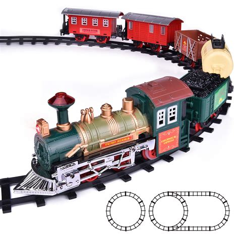 Buy FUN LITTLE TOYS Train Set Classic Electric Train Toy Included 6 Cars and 11 Tracks with ...