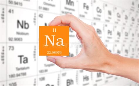 Natrium Element on Orange Square Stock Photo - Image of laboratory, symbol: 79449486