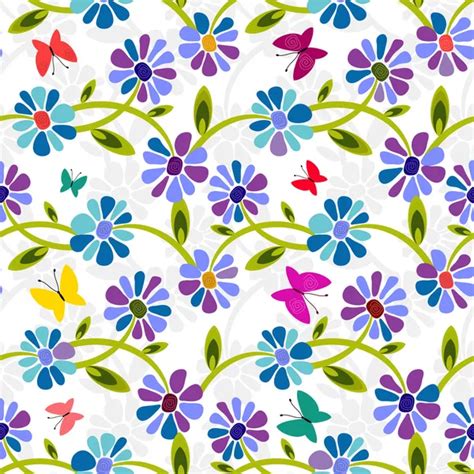 Seamless blue floral pattern — Stock Vector © OlgaDrozd #2936390