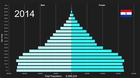 Paraguay Population Pyramid 1950-2100 - YouTube