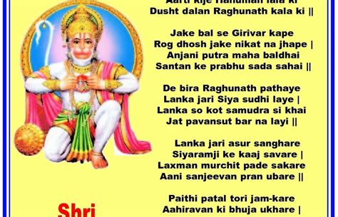 Hanuman Aarti Lyrics in English - Aarti Kije Hanuman lala ki - Janta ...