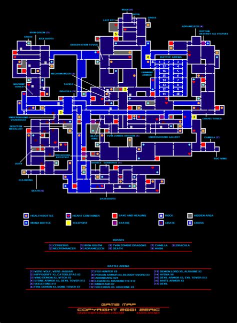 File:Castlevania - Circle of the Moon - GBA - Map - Items & Bosses.png ...