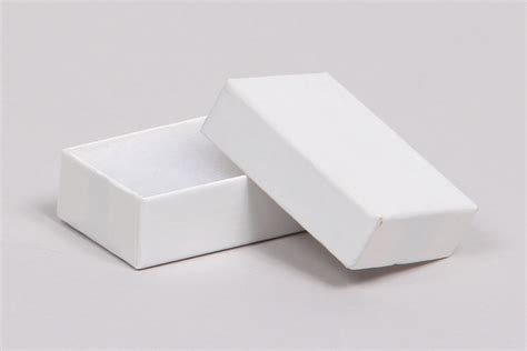 White Gloss Two-Piece Jewelry Boxes - Cotton Filled