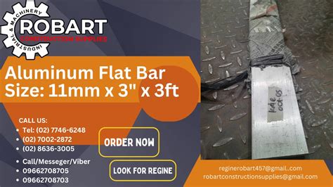 Aluminum Flat Bar Size: 11mm x 3" x 3ft, Commercial & Industrial, Construction Tools & Equipment ...