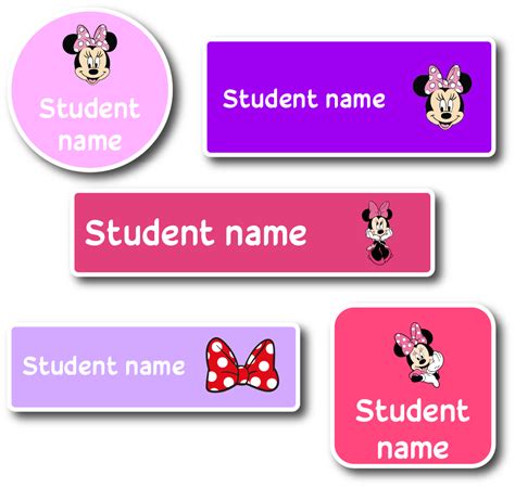 Minnie Mouse School Labels