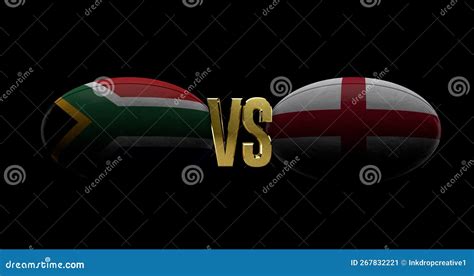 South Africa Vs England Rugby Ball Final. 3D Render Stock Illustration ...