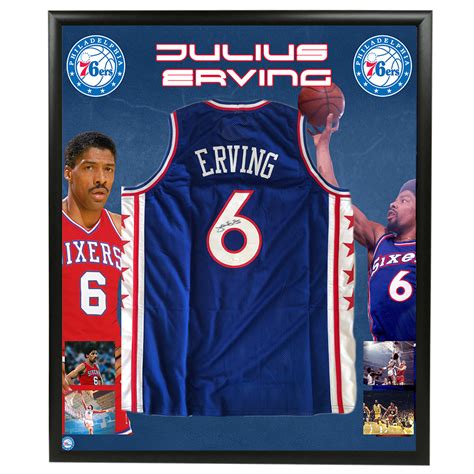 Basketball - Julius Erving Signed & Framed Philadelphia 76ers Jersey ...