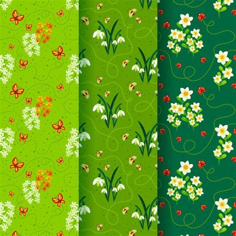 Free Vector | Flat design spring pattern collection