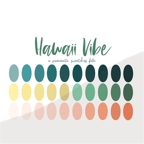 Hawaii Vibe Color Palette Procreate Color Palette Beach Color Palette Digital Color Palette ...