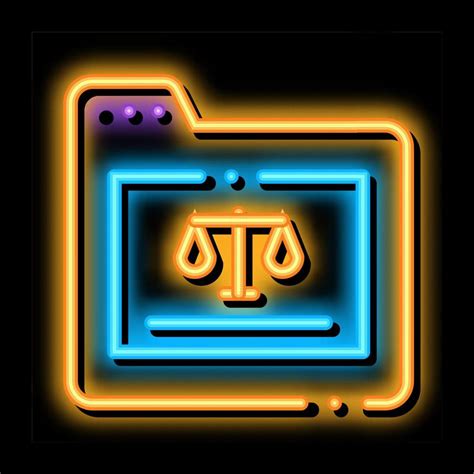 Court Folder Law And Judgement neon glow icon illustration 18014862 ...