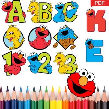 Sesame Street Elmo Printable Alphabet Letters A-Z and Numbers 0-9