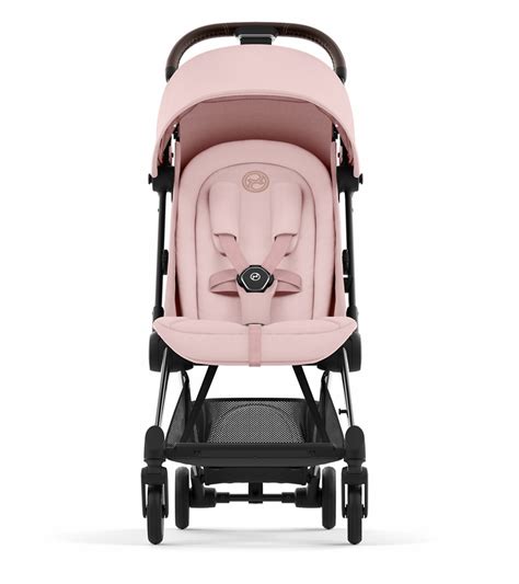 Cybex COYA Compact Stroller - Chrome / Dark Brown / Peach Pink