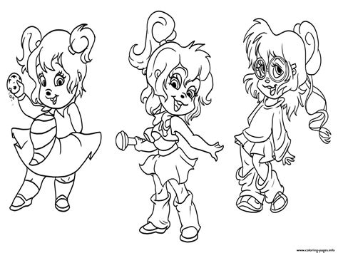 Alvin And The Chipmunks Chipettes Coloring page Printable