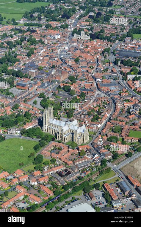 An aerial photograph of beverley town centre hi-res stock photography and images - Alamy