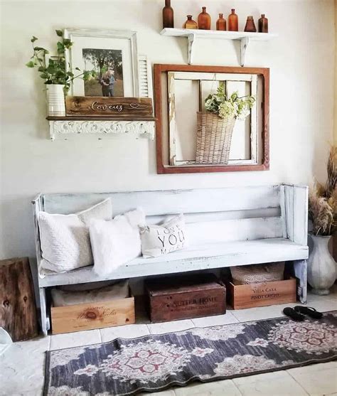 Farmhouse Entryway Bench With Rustic Wall Décor - Soul & Lane