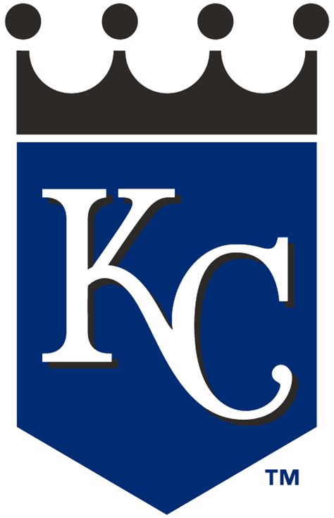 Kansas City Royals Alternate Logo (2002) - KC on blue shield with black crown | Kansas City ...