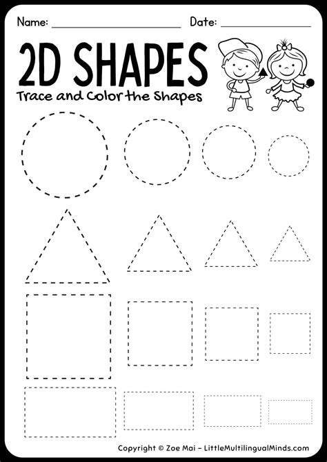 Free Shape Tracing Worksheets Preschool and Kindergarten