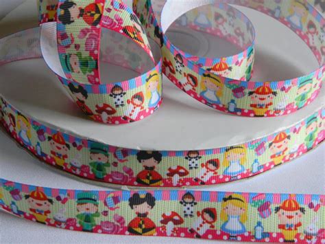 Alice in Wonderland Ribbon Grosgrain 5 yards of 7/8 | Etsy