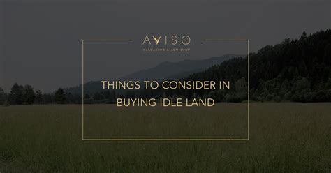 Things to Consider in Buying an Idle Land | AVISO