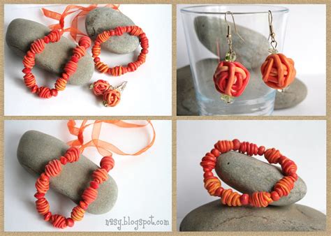 Orange Jewellery/jewelry set | My nearly the first polymer c… | Flickr