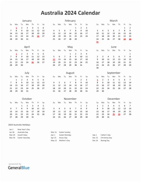 Free 2024 Calendar With Holidays Australian Dollar - Calla Corenda