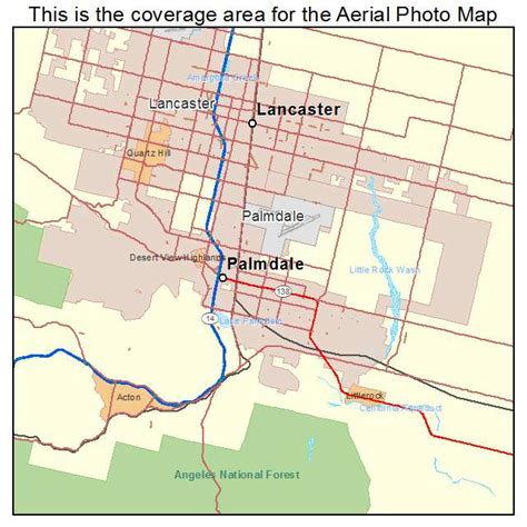 Aerial Photography Map of Palmdale, CA California