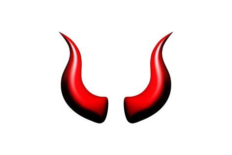 Set of red demon or devil horns.Halloween and carnival symbol.Evil monster attributes collection ...