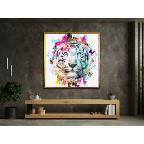 Colorful Tiger Canvas, Tiger Canvas, Tiger Wall Art, Tiger P - Inspire ...