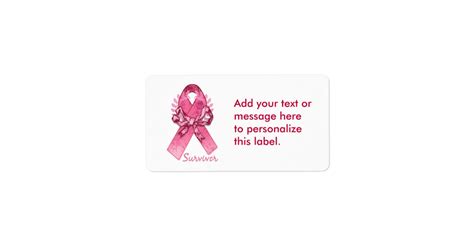 Pink Ribbon Survivor Label | Zazzle