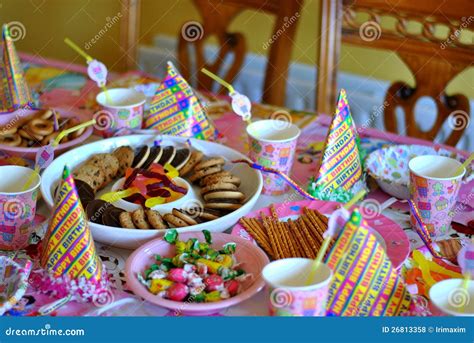 Birthday party table stock photo. Image of decorate, sweets - 26813358