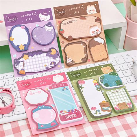 Cute Cartoon Memo Pad Kids School Supplies Note Paper Diary Scrapbooking Kawaii Stationery ...