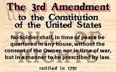 9 Best 3rd Amendment - Quartering Soldiers images | Constitution, Bill of rights, Constitutional law