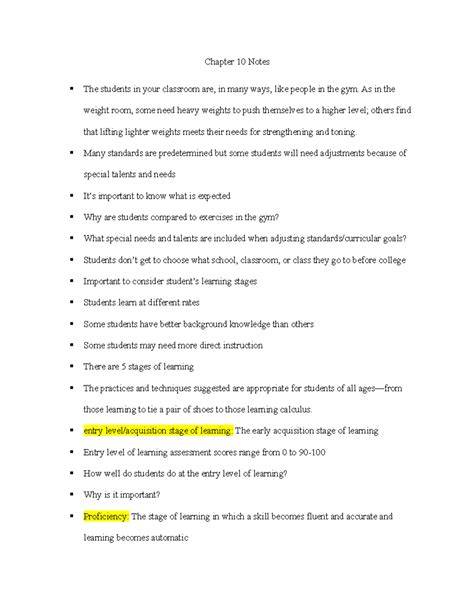 Chapter 10 notes - Chapter 10 Notes The students in your classroom are, in many ways, like ...