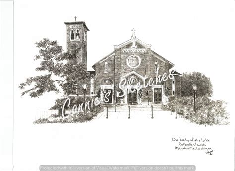 Our Lady of the Lake Catholic Church Mandeville, LA – Connie’s Sketches