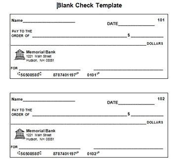 Blank Check Template | Blank check, Printable checks, Report card template