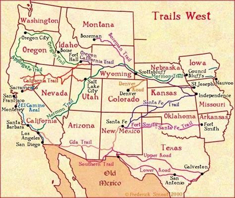 Trails West Map of Early Western Migration Trails