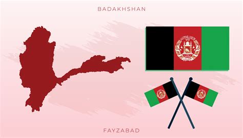 National map of Badakhshan, illustration flag size vector of Badakhshan ...