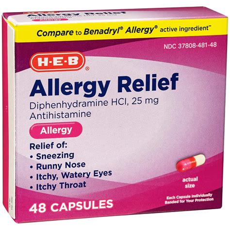 H-E-B H-E-B Antihistamine Allergy Relief Capsules - Shop Sinus ...